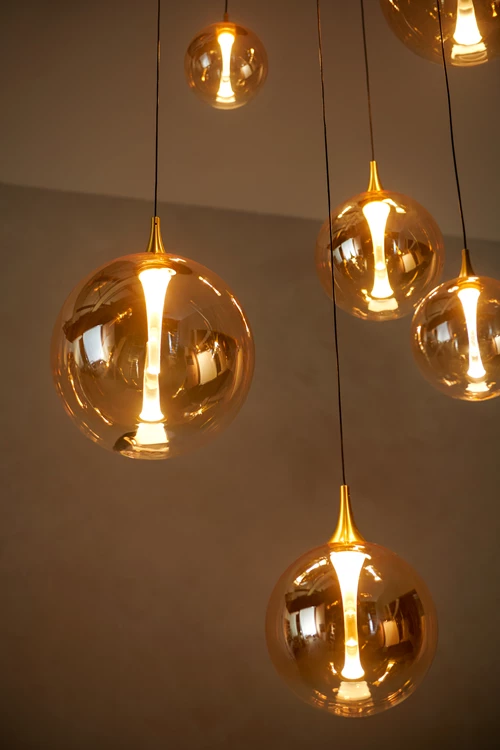 Lucide GISELA - Pendelleuchten - Ø 84 cm - LED Dim. - 2700K - Mit austauschbarem LED-Modul - Amber - Premium - Atmosphäre 4